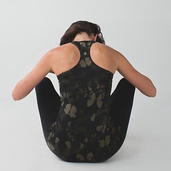New Lululemon Tank Top Cool Racerback Biggie So Fly Butterfly Fatigue Green 4 - Picture 4 of 6